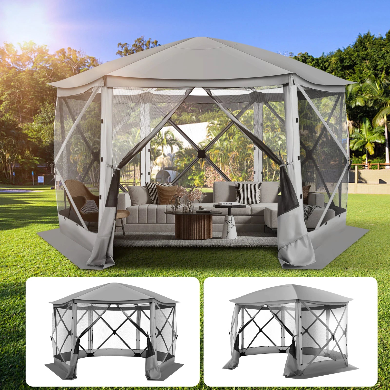 12x12 Screen Room with Removable Roof