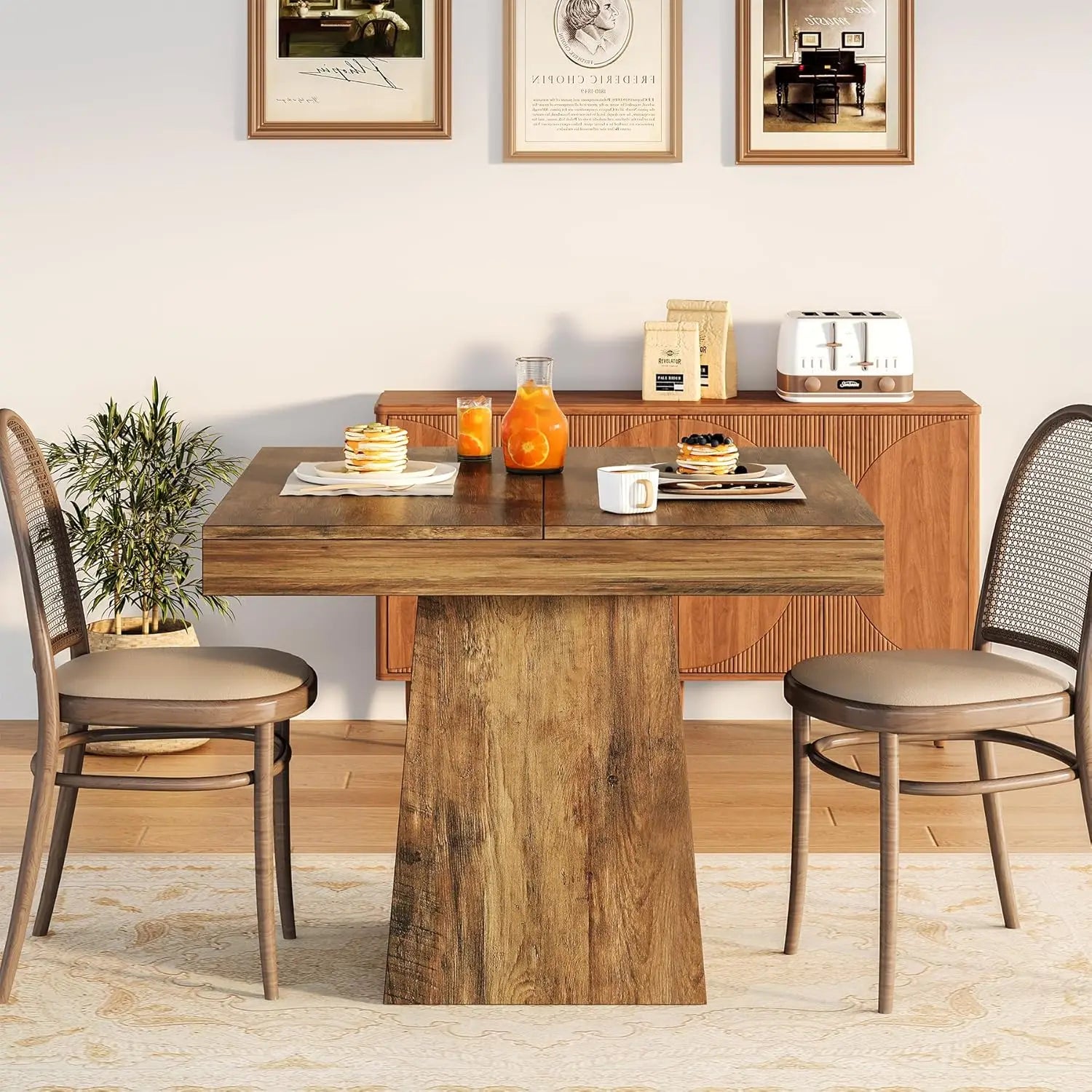 Square Dining Table for 4, 31.5-Inch