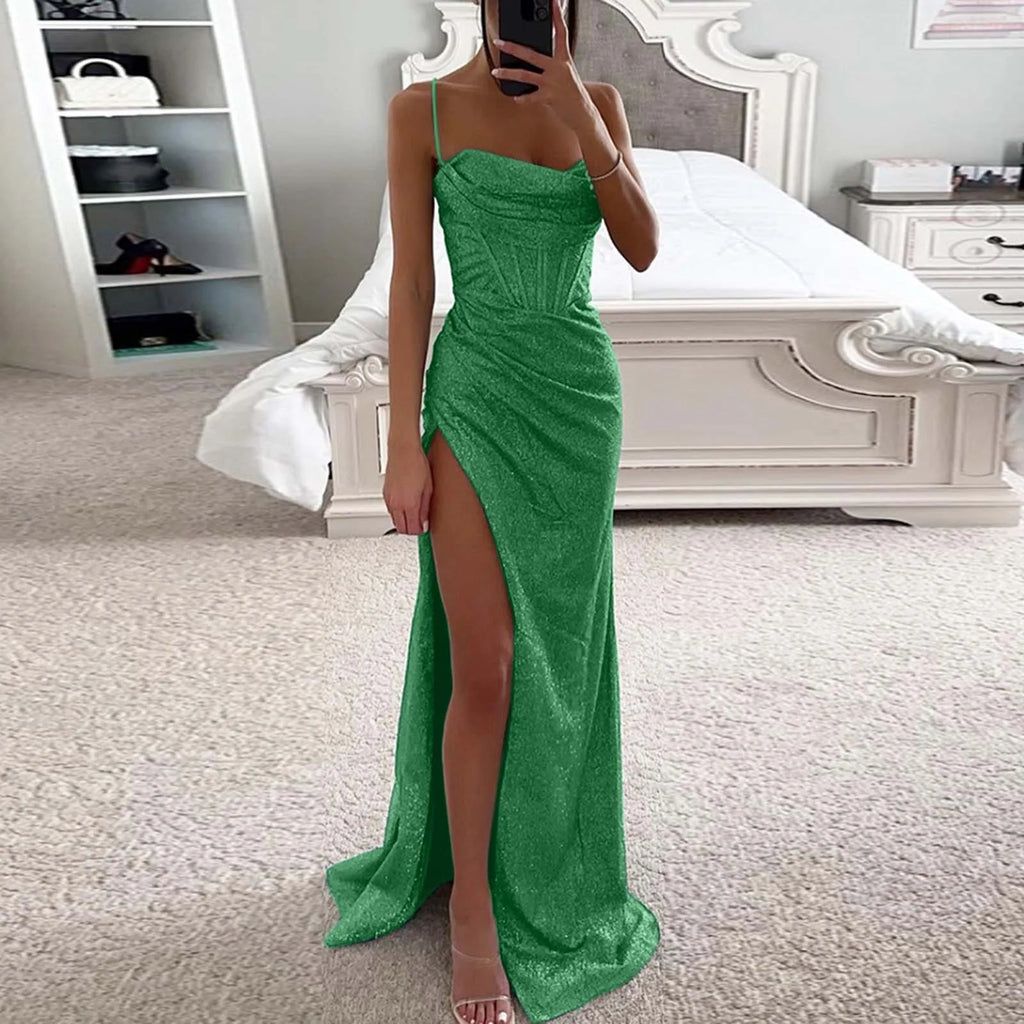 Elegant Glitter Sequin Gown