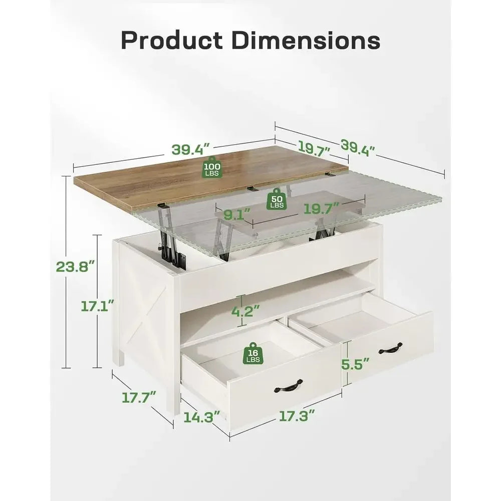 Multi-Functional 40 Coffee Table with Storage