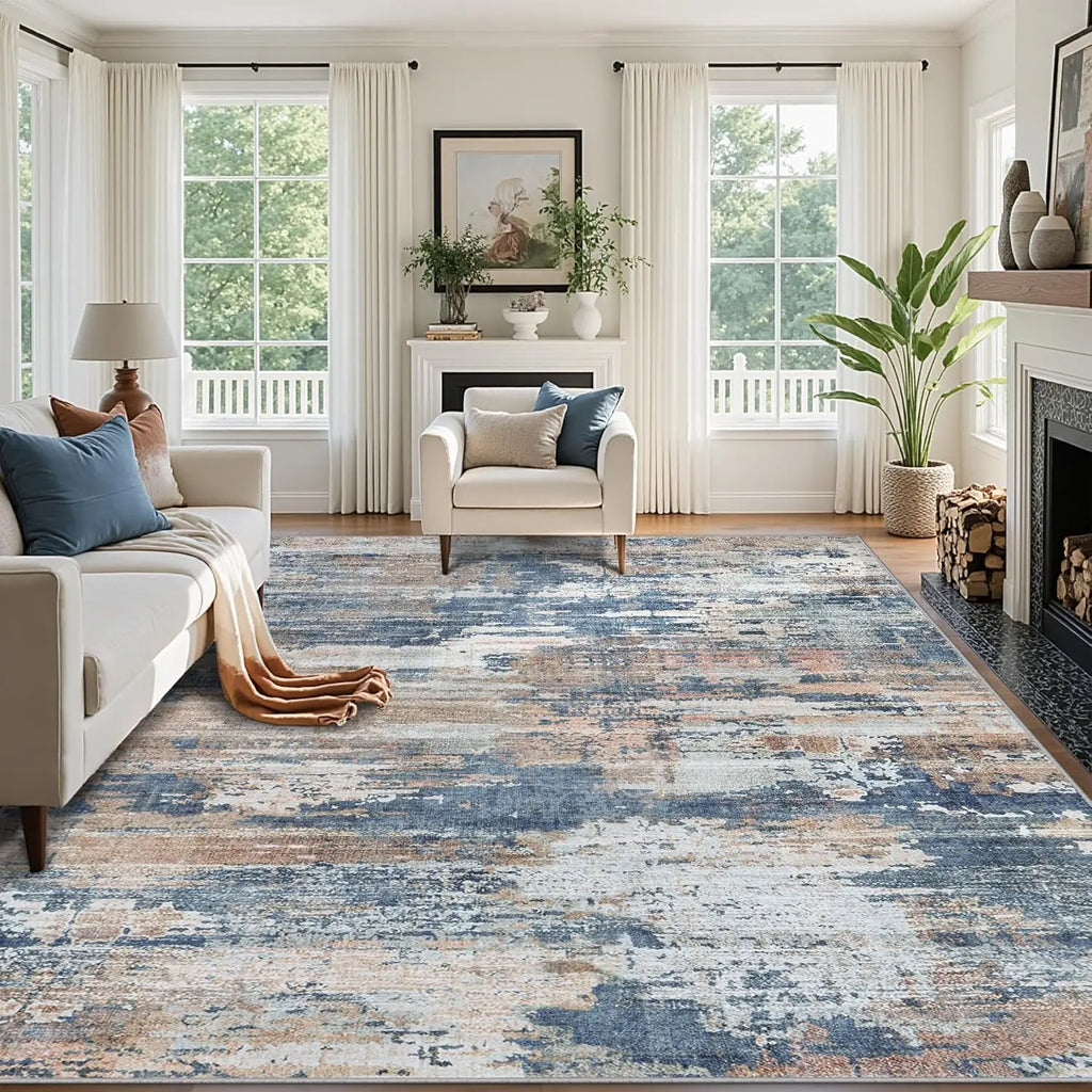Large 9x12 Area Rug with Non-Slip Backing