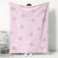 Pink Strawberry Flannel Blanket