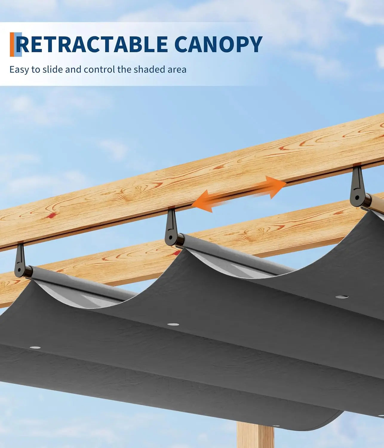 10 x 13 ft Wood Pergola w / Waterproof Canopy