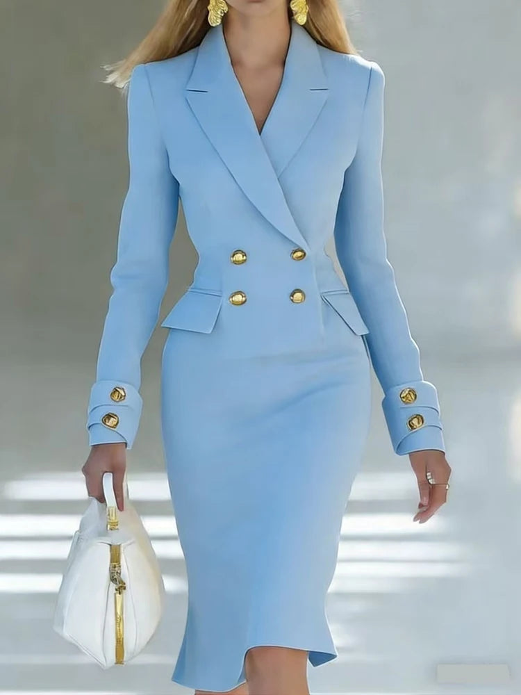 Double Breasted Blazer Dress