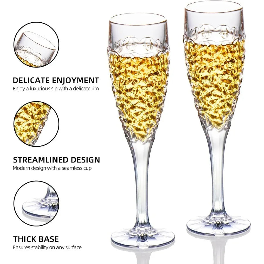 Champagne Flutes Crystal Glasses