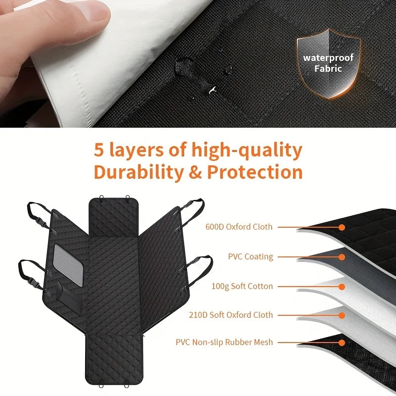 Dog Car Seat Cover With Storage Pockets