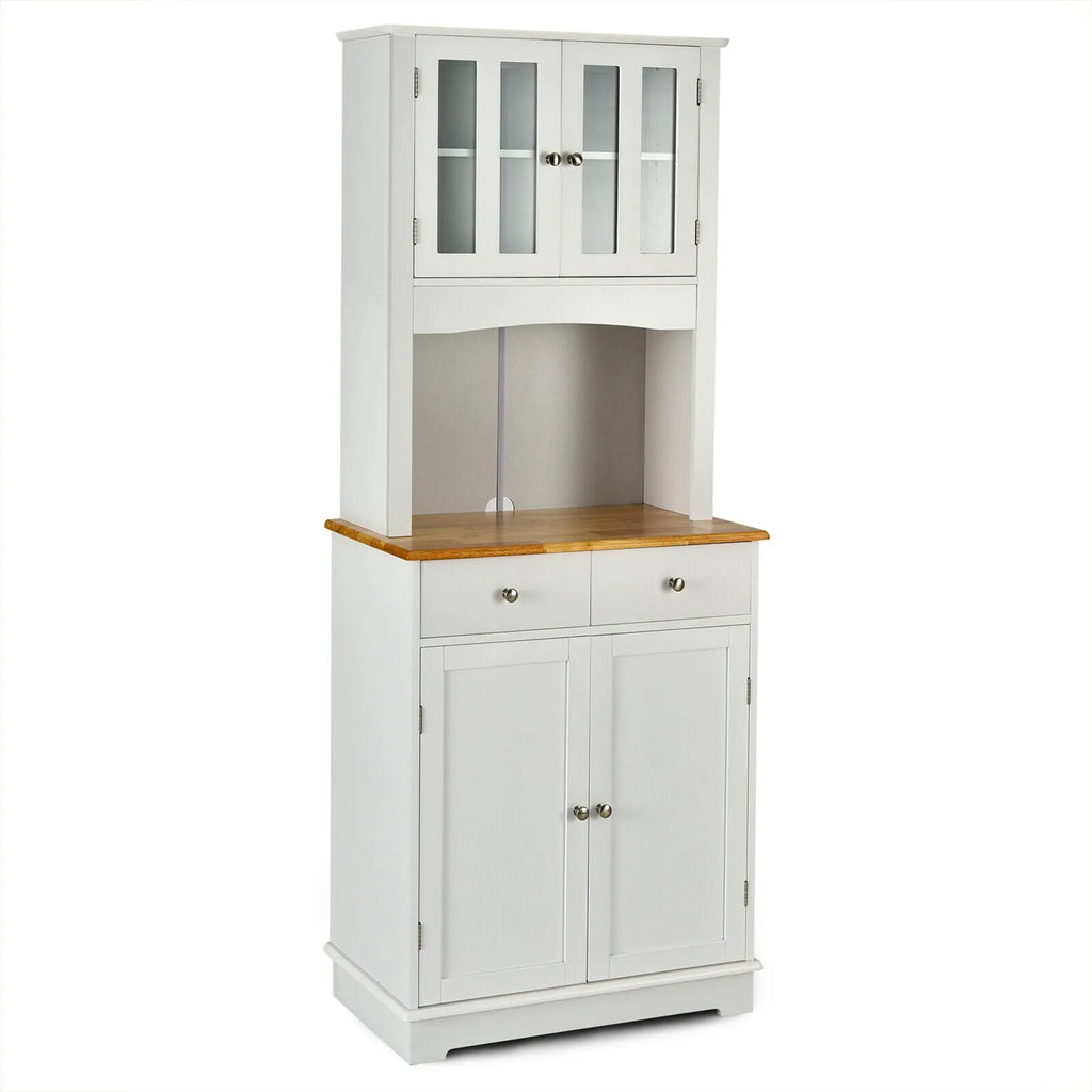 Storage Cabinet w/ Microwave Stand Storage Shelves