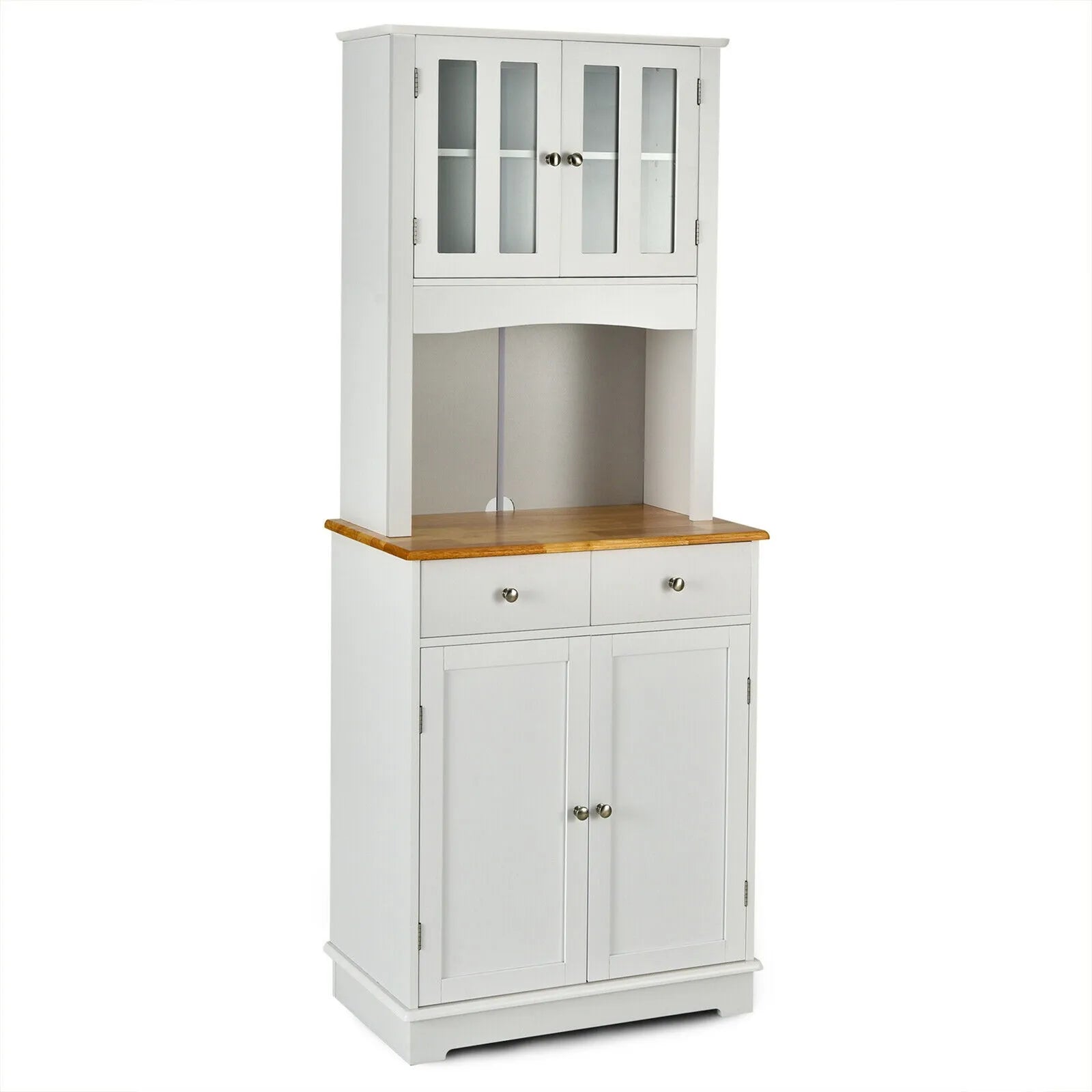 Storage Cabinet w/ Microwave Stand Storage Shelves