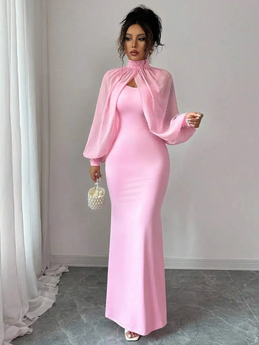 Elegant Pink Mermaid Gown