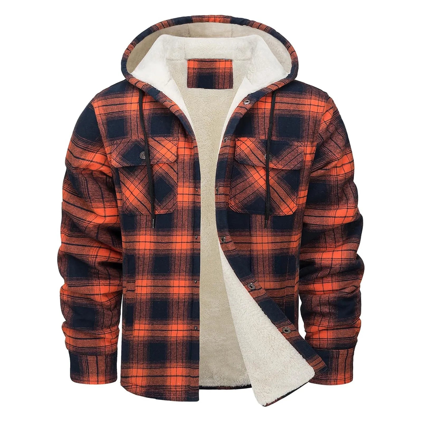 Thick  Flannel Hooded Jacket