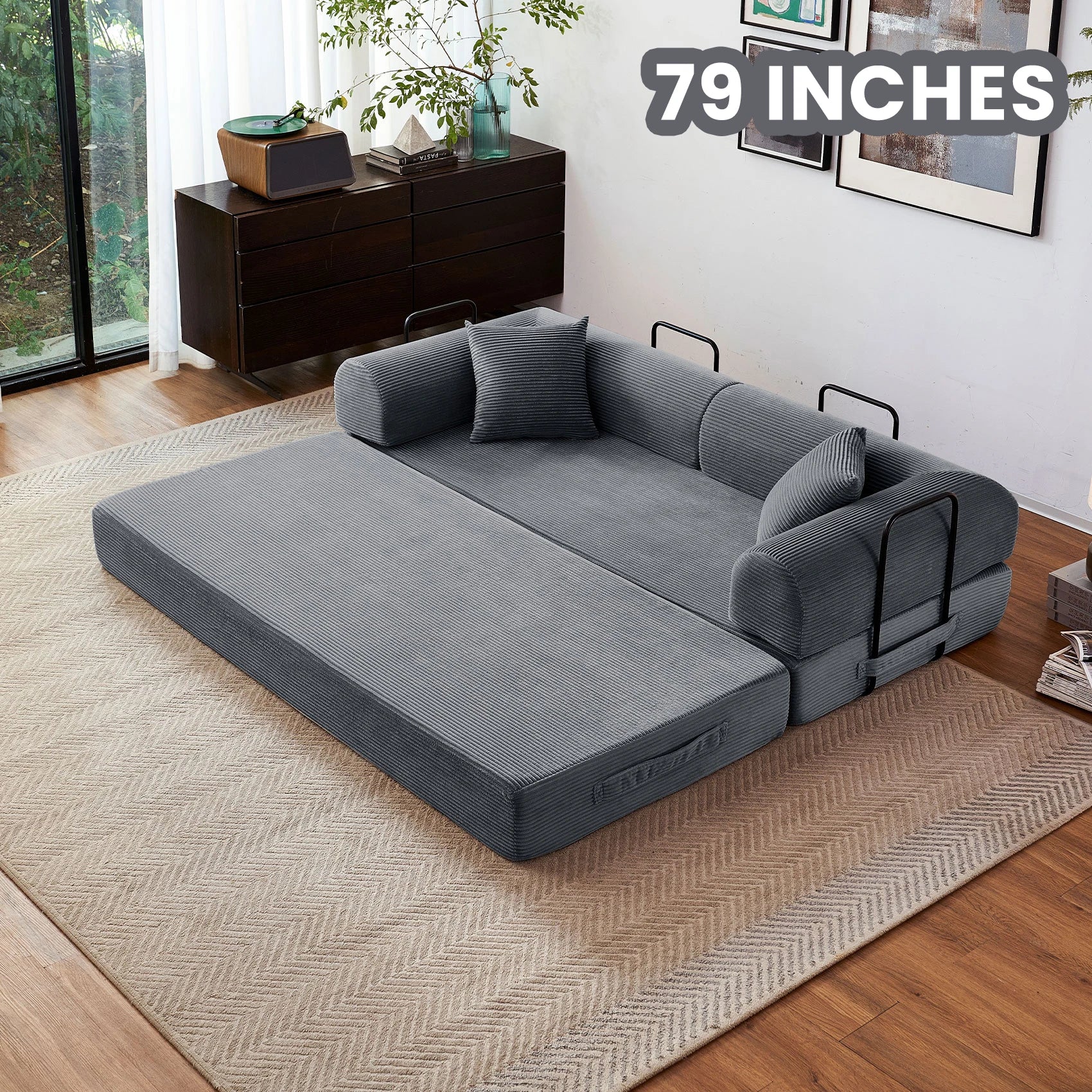 79'' Boneless Couch Foldable Convertible
