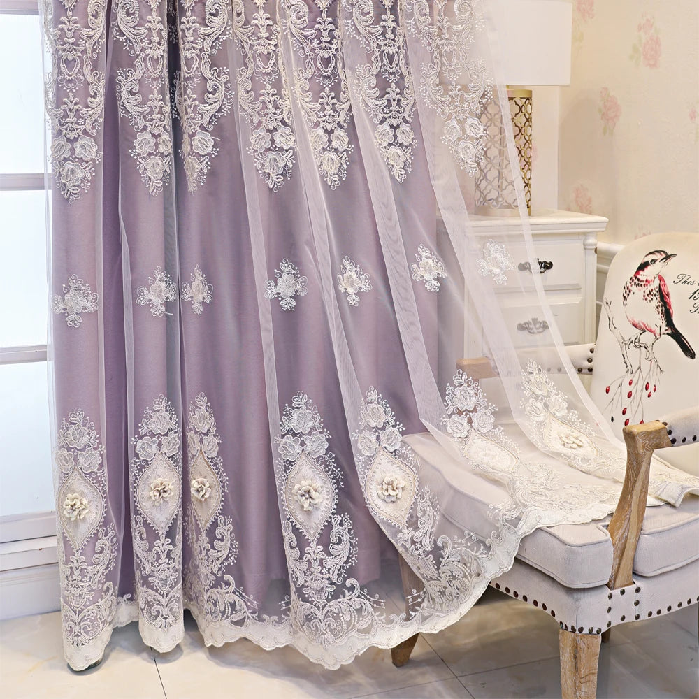 Luxury Vintage-Style Embroidered Curtains