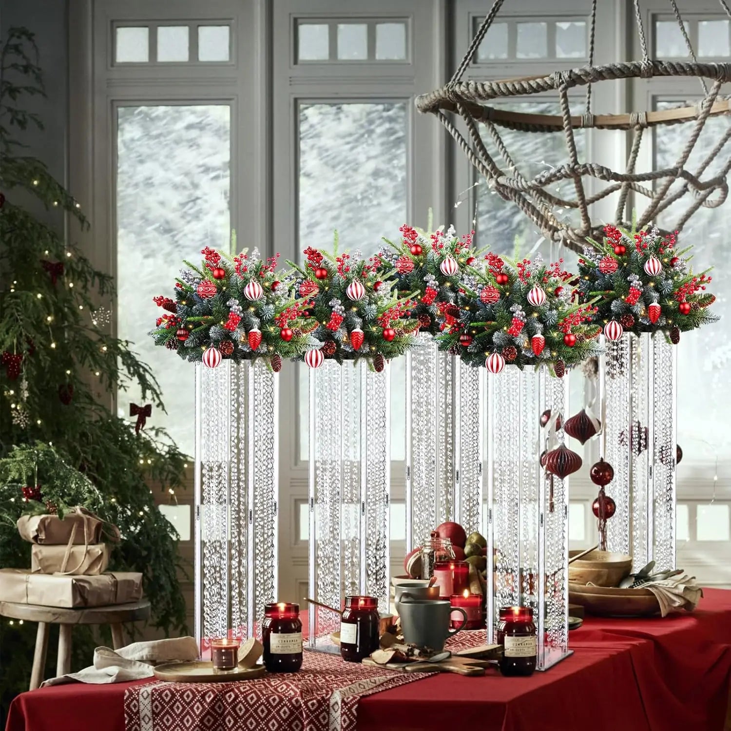 Flower Stand with Crystals Beads