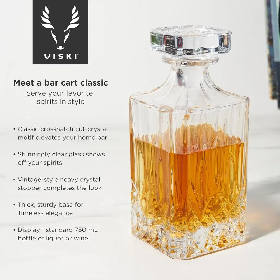 Admiral 3-Piece Whiskey Decanter Set with Glasses