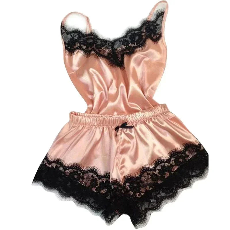 Lace Silk Pajama Set
