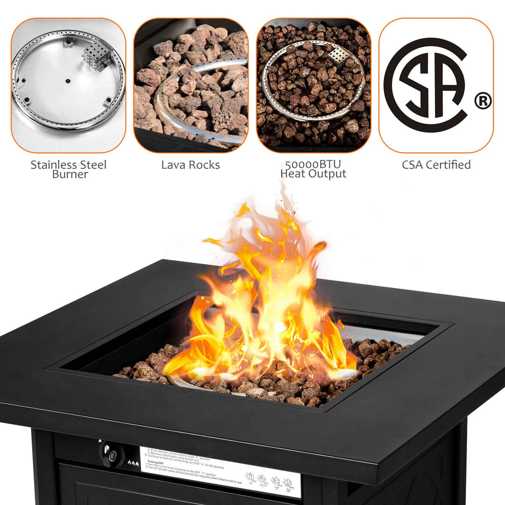 7 PCS Patio Furniture Set/ Fire Pit Table