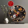 Glass Wall Clock Drum Set Clock