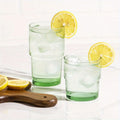 Clear Green Glass 15 oz Cups for 8