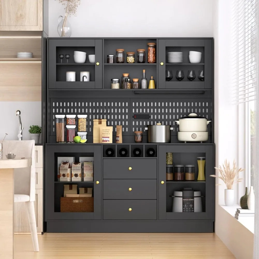 75" Tall Hutch Cabinet with 4 Doors