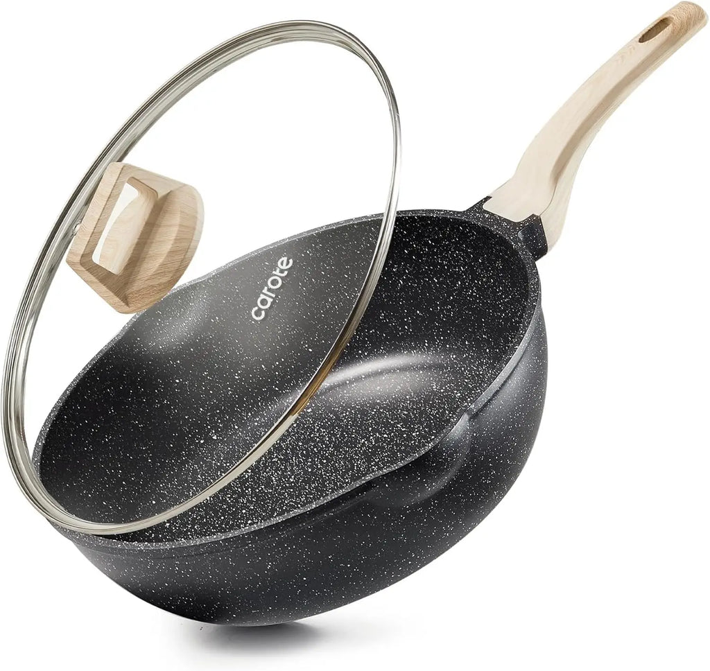 10-Inch Deep Nonstick Frying Pan with Lid