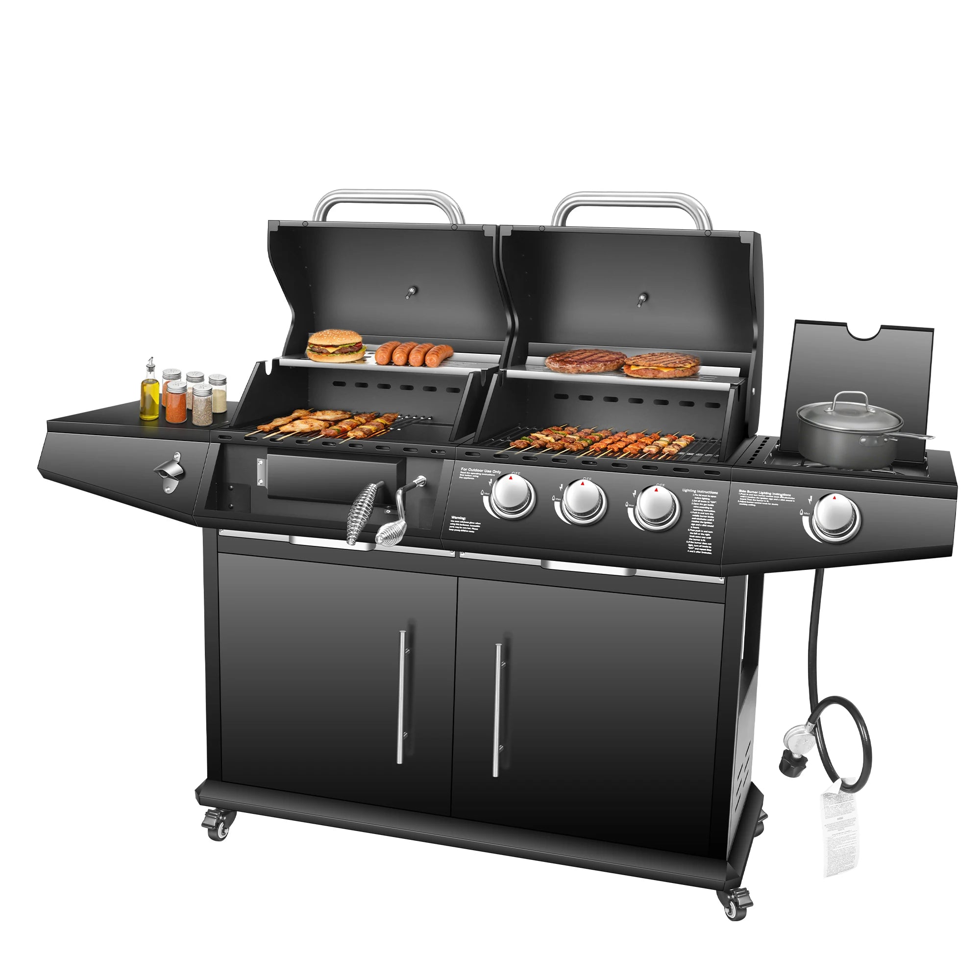 Dual Fuel Grill Gas & Charcoal Grill