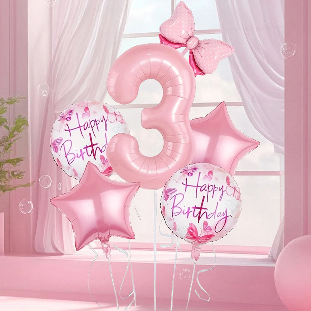Pink Foil Number Balloons