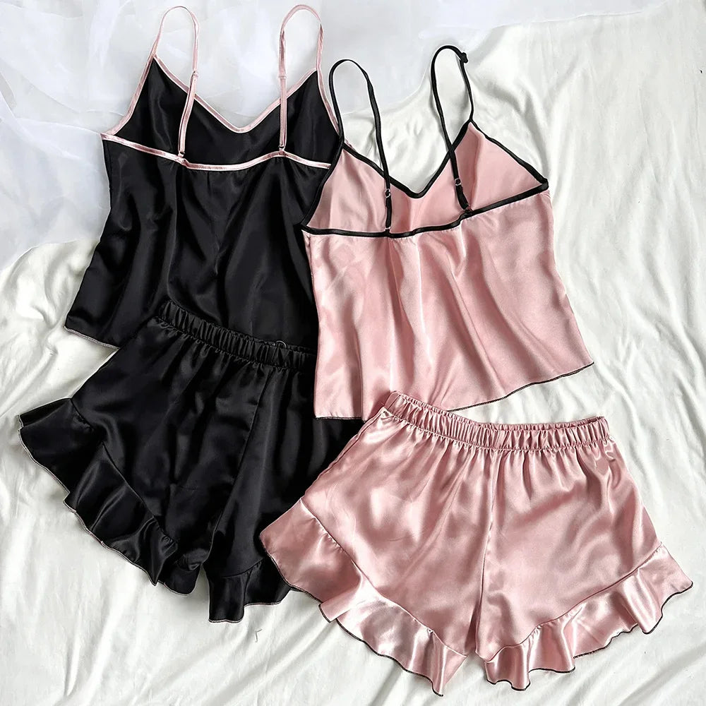 Smooth Satin Pajamas Set