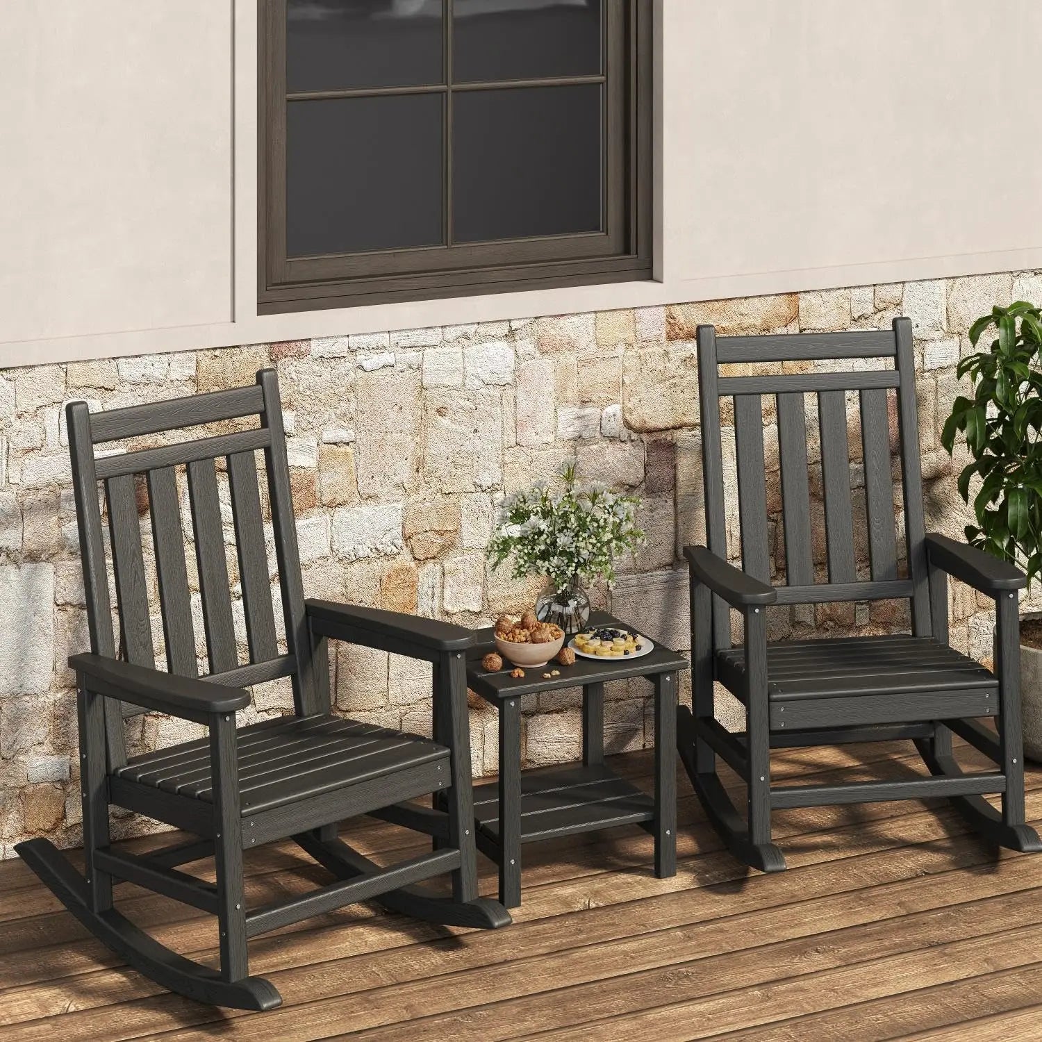 High Back Rocking Chair Set