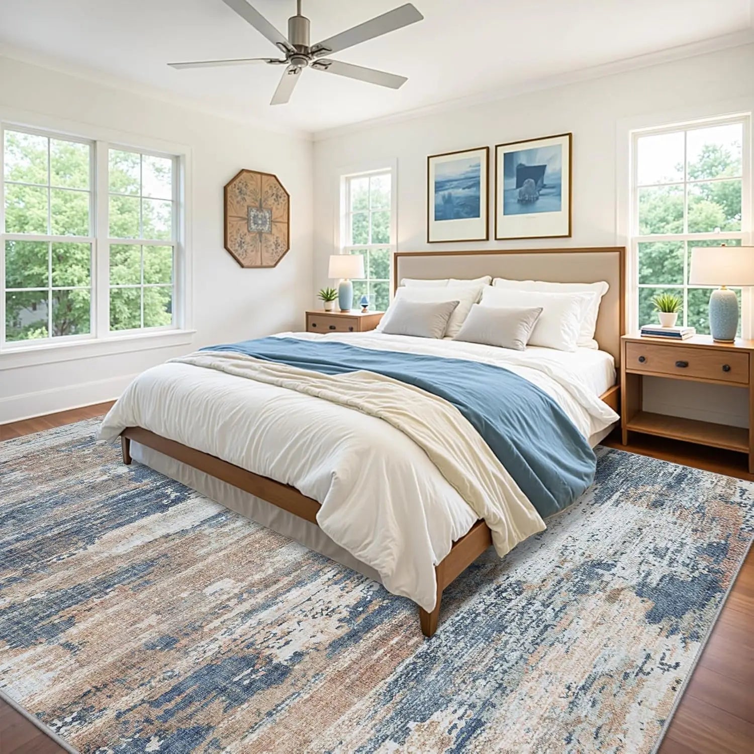 Large 9x12 Area Rug with Non-Slip Backing