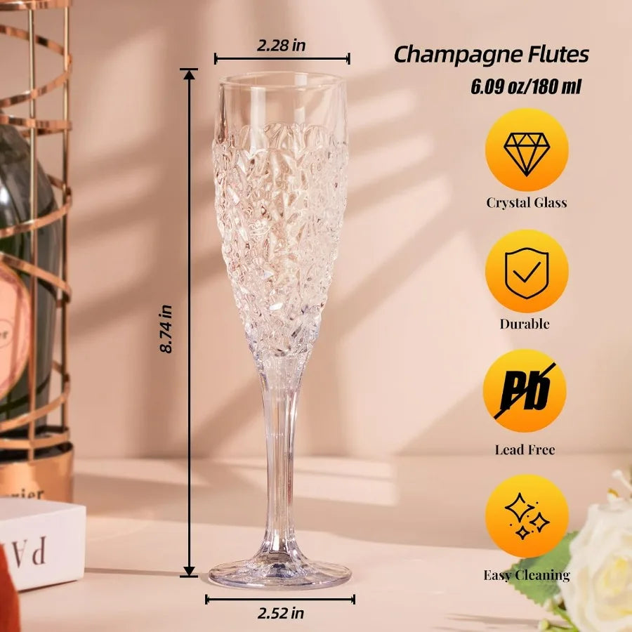 Champagne Flutes Crystal Glasses