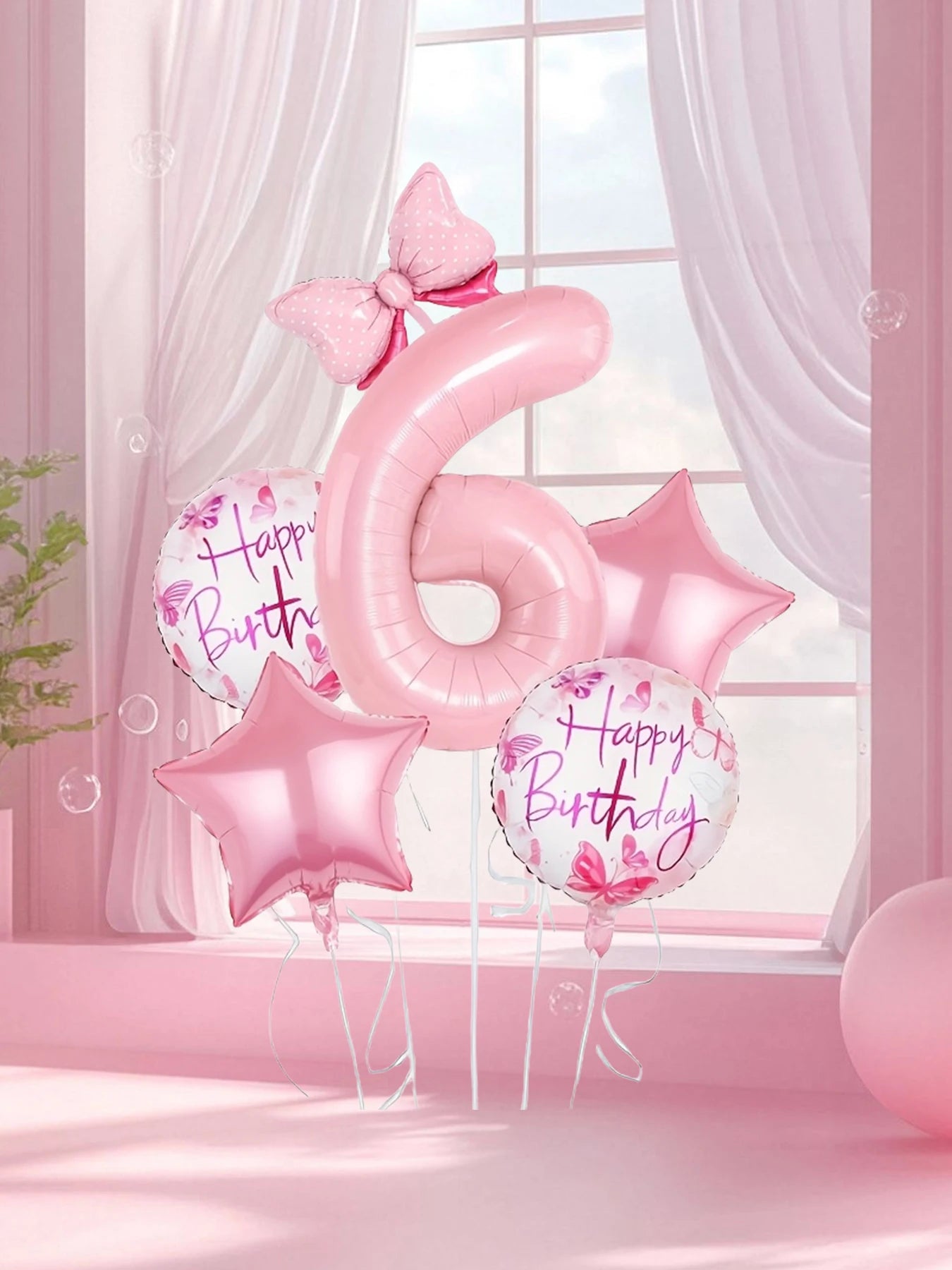 Pink Foil Number Balloons