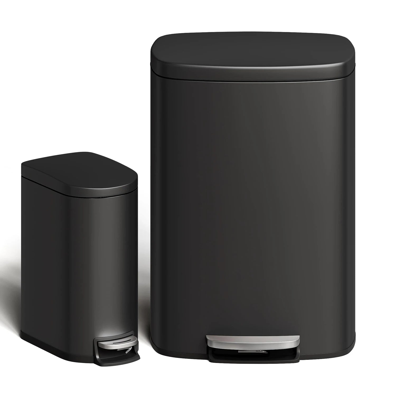 Durable Step-On Kitchen Trash Can Combo Set