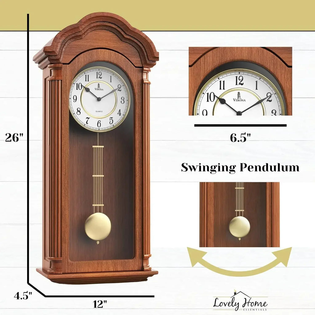 Grandfather Wall Clock with Pendulum