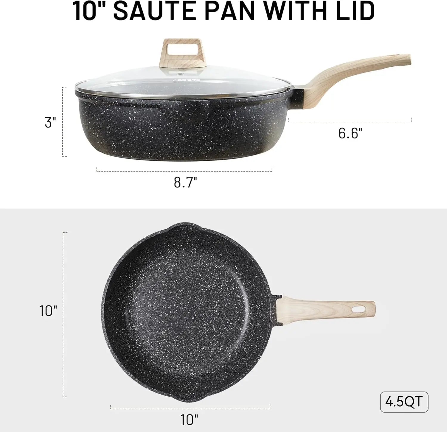 10-Inch Deep Nonstick Frying Pan with Lid