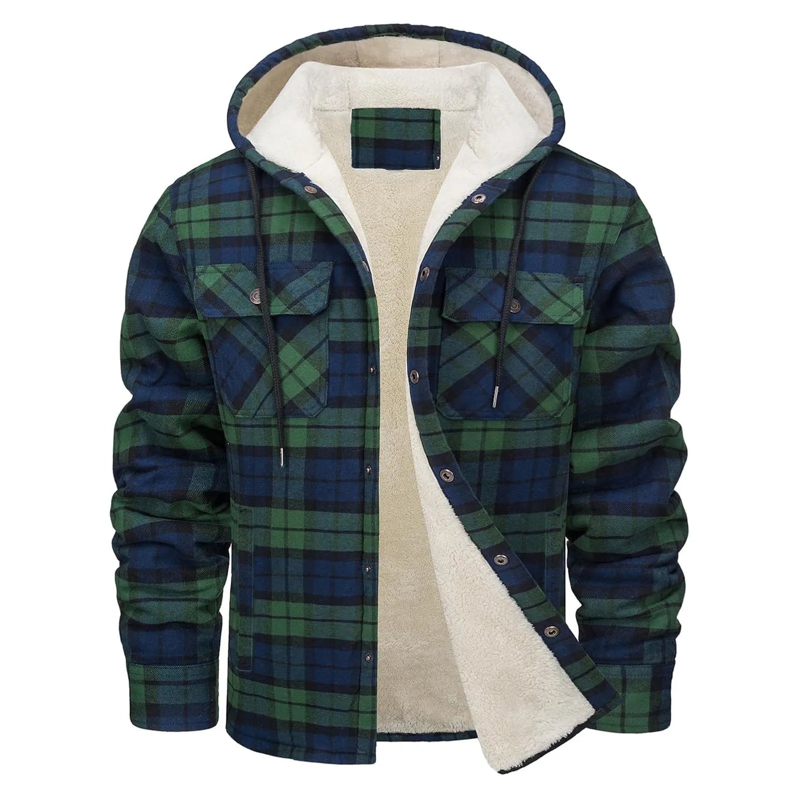 Thick  Flannel Hooded Jacket