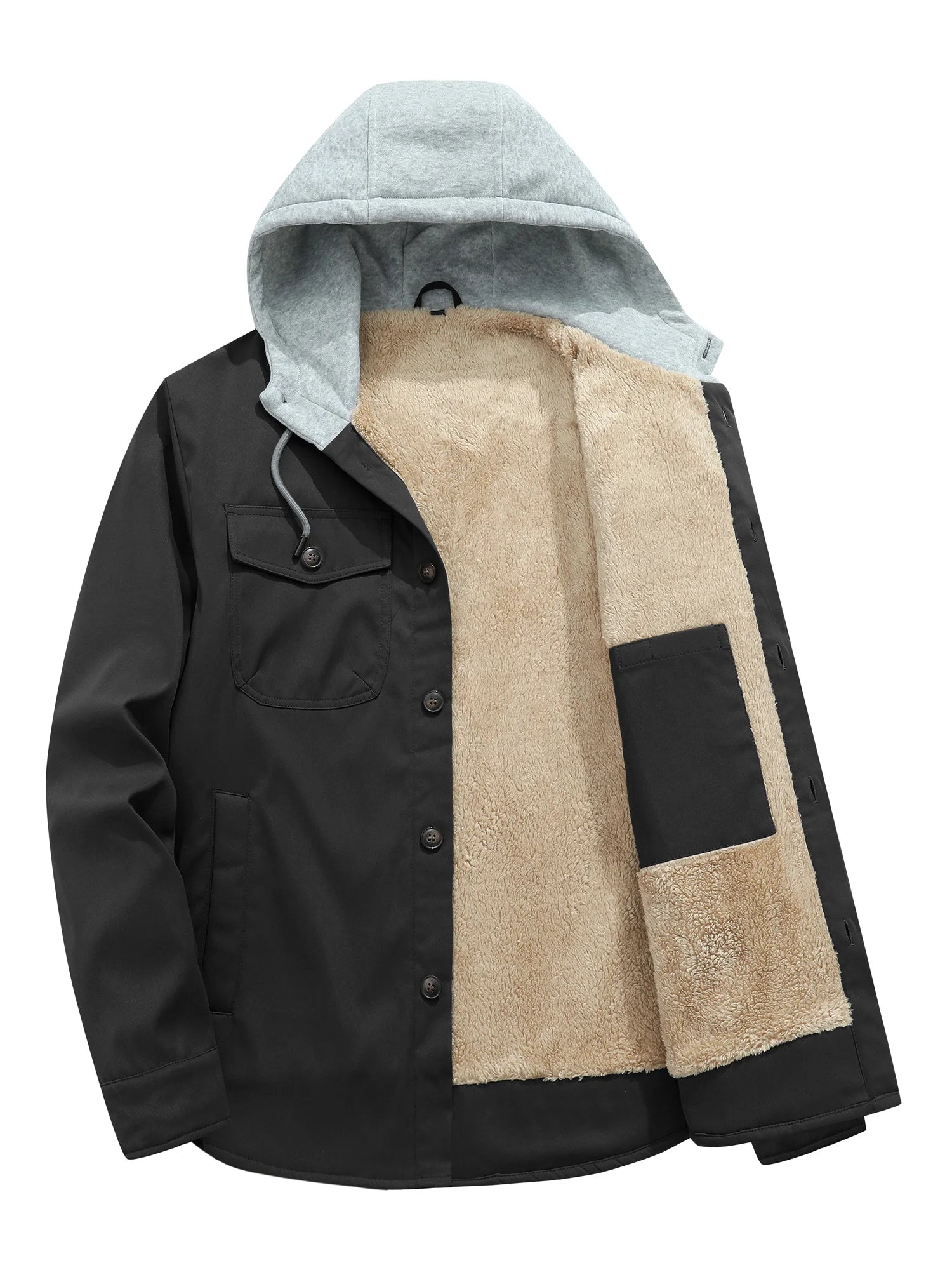 Fleece-Lined Hooded Jacket