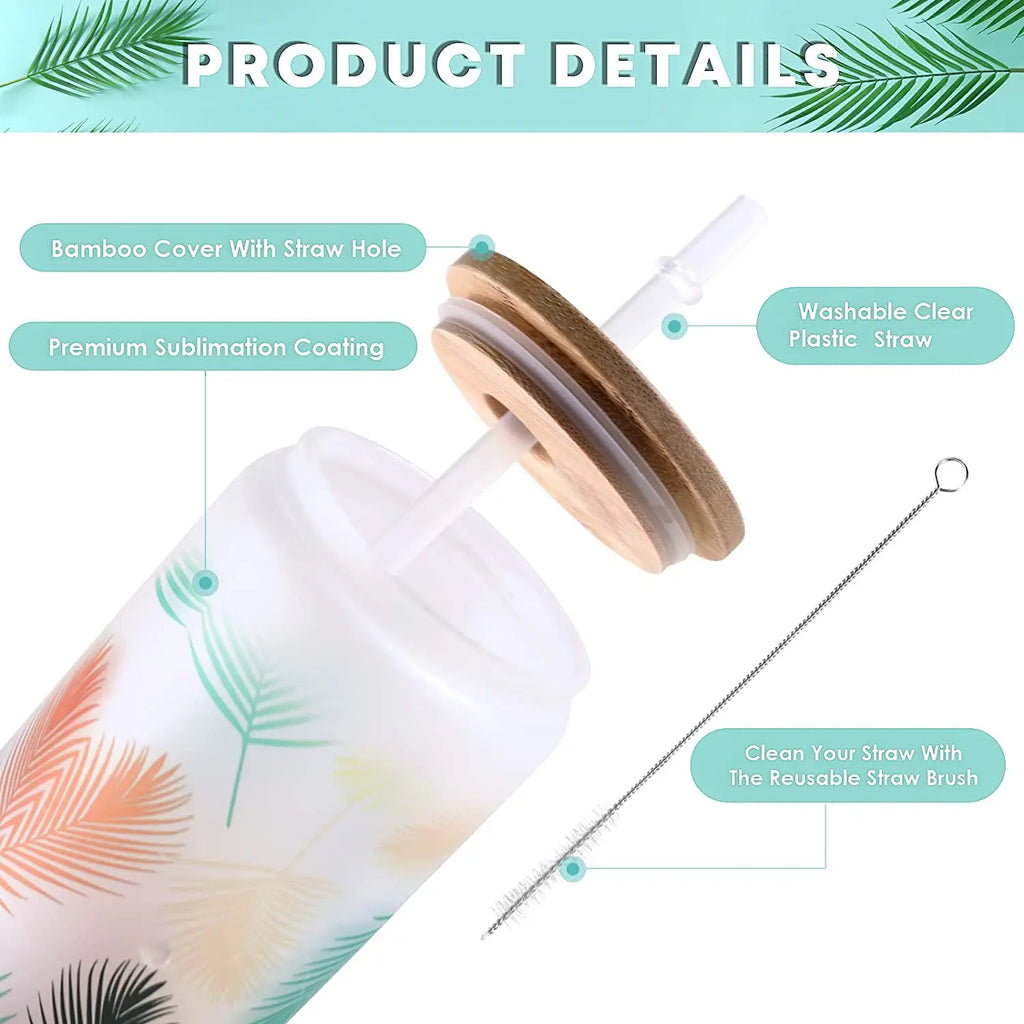 Tumblers With Bamboo Lids & Straws