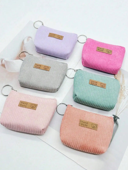 1/3/6 Pcs/Set Mini Corduroy Coin Purses