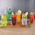 Retro 13.53 oz Glass Cups Set of Six