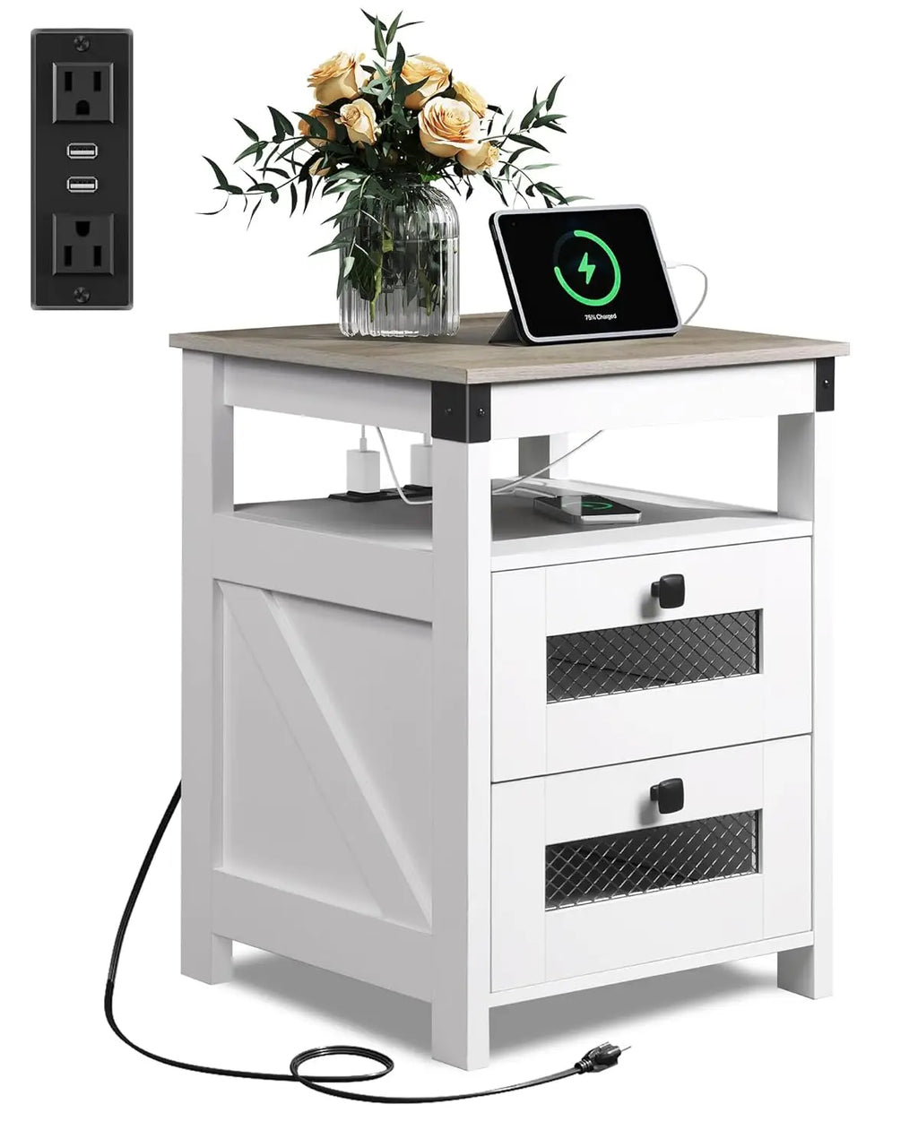 Nightstand with Charging Station