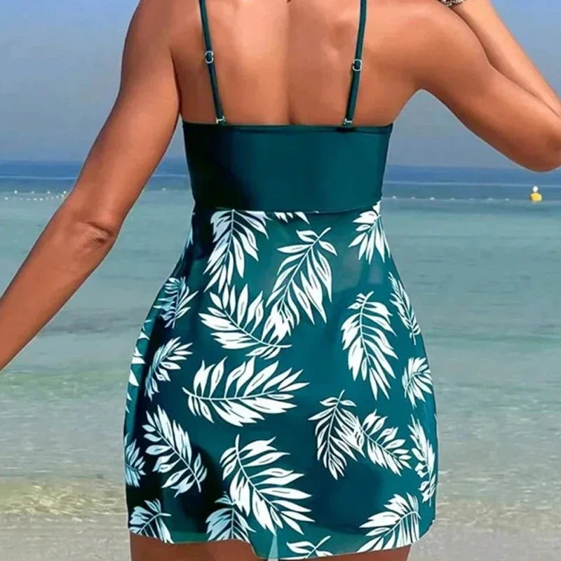 Short Dress Split Swimsuit