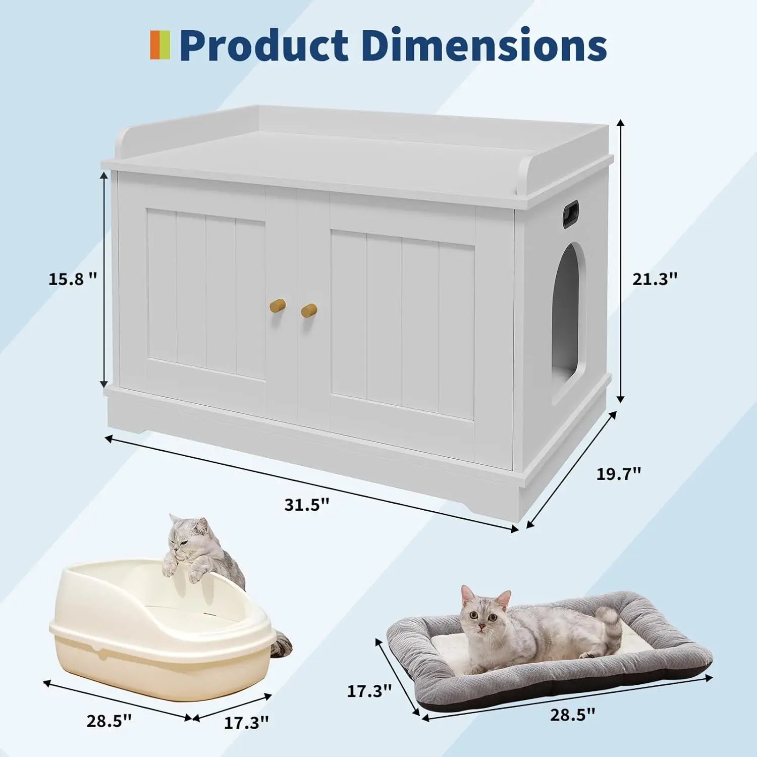 Hidden Wooden Cat Washroom Furniture Large