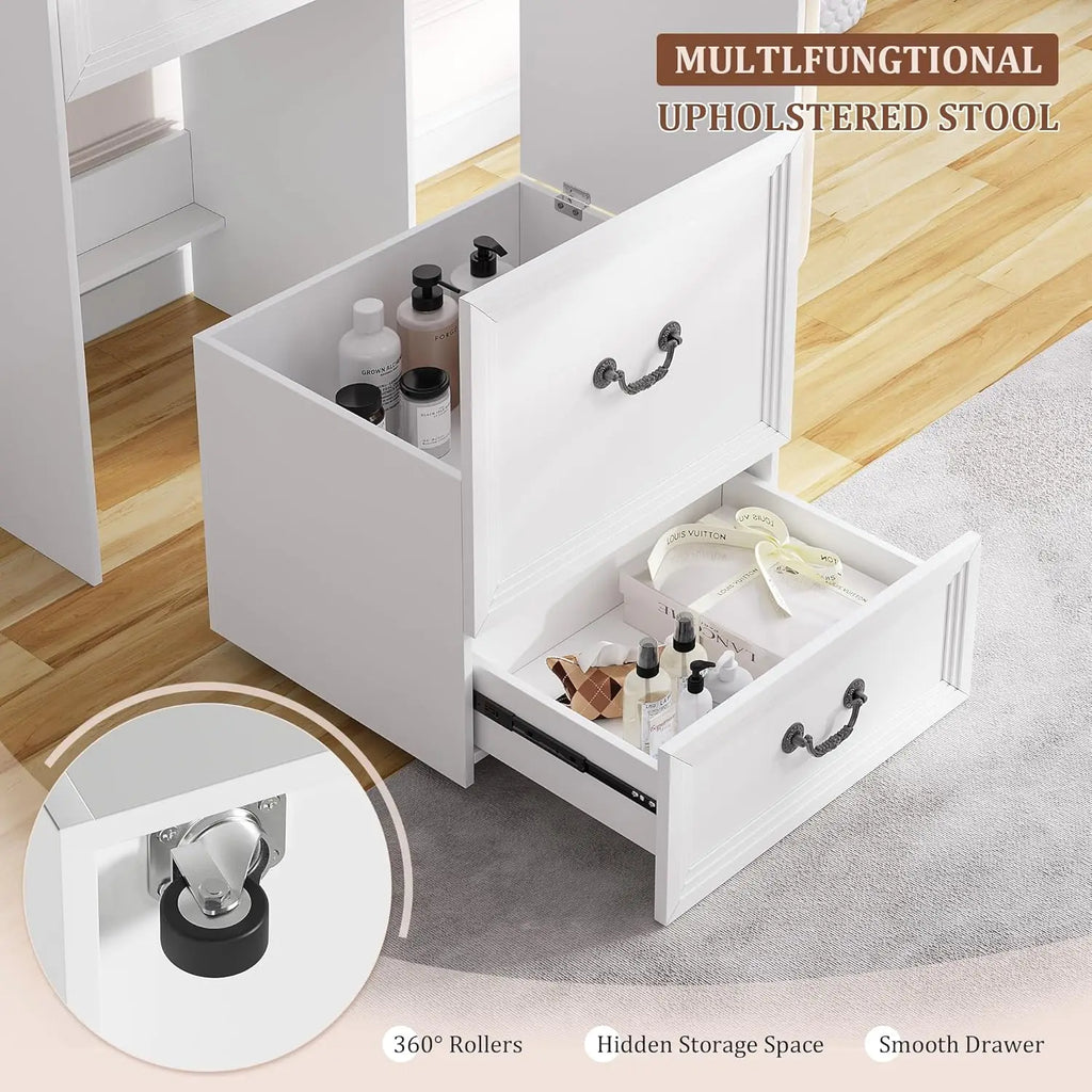 Compact Vanity with Mirror and Lights