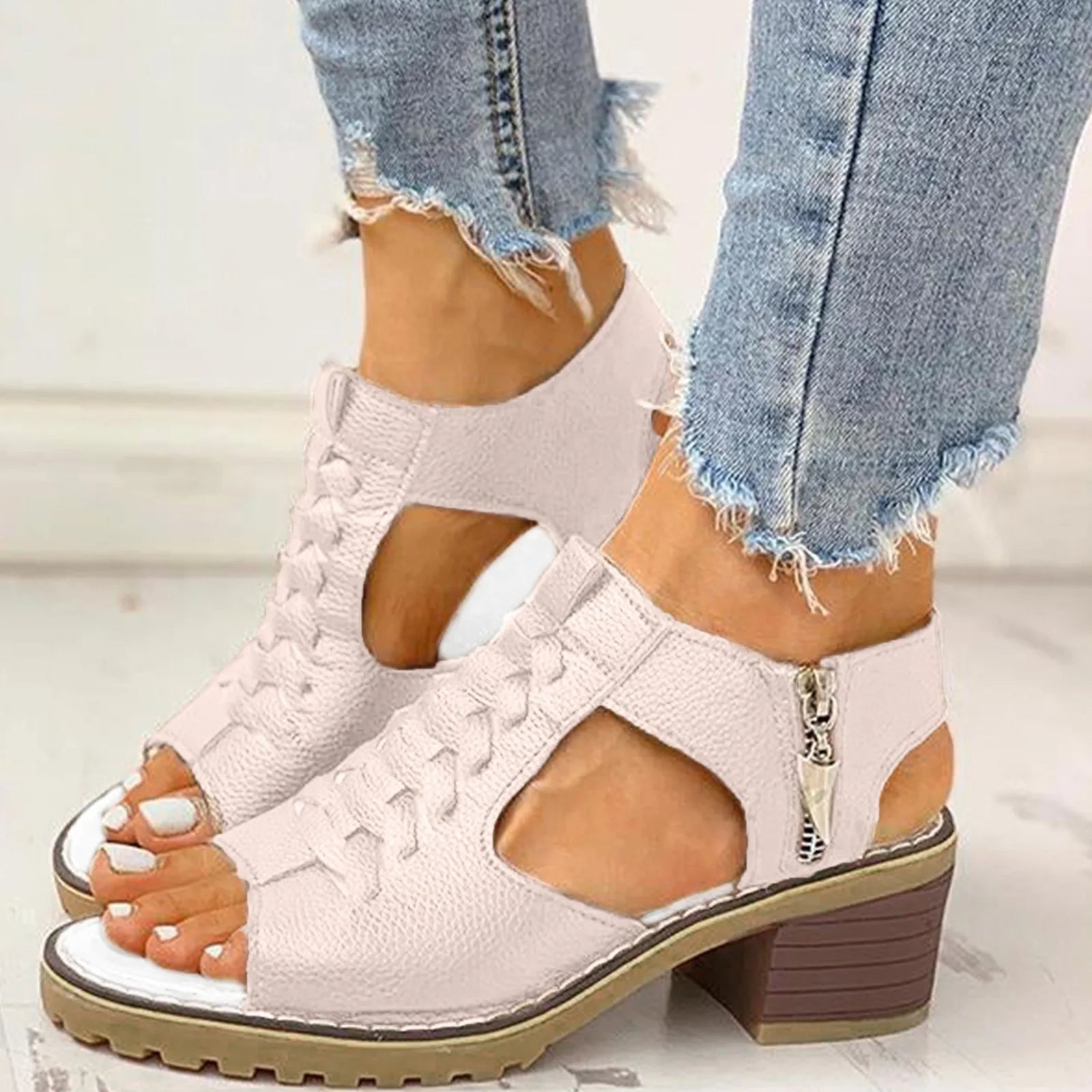 Leather White Sandals