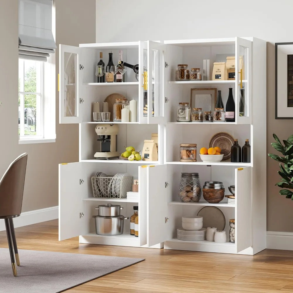 71" Tall Kitchen Pantry Cabinet Set of 2