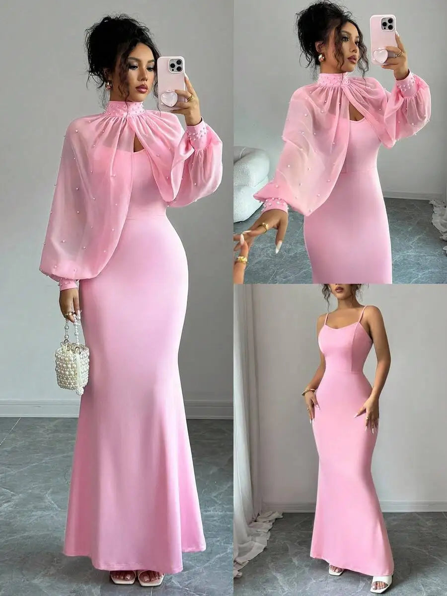 Elegant Pink Mermaid Gown