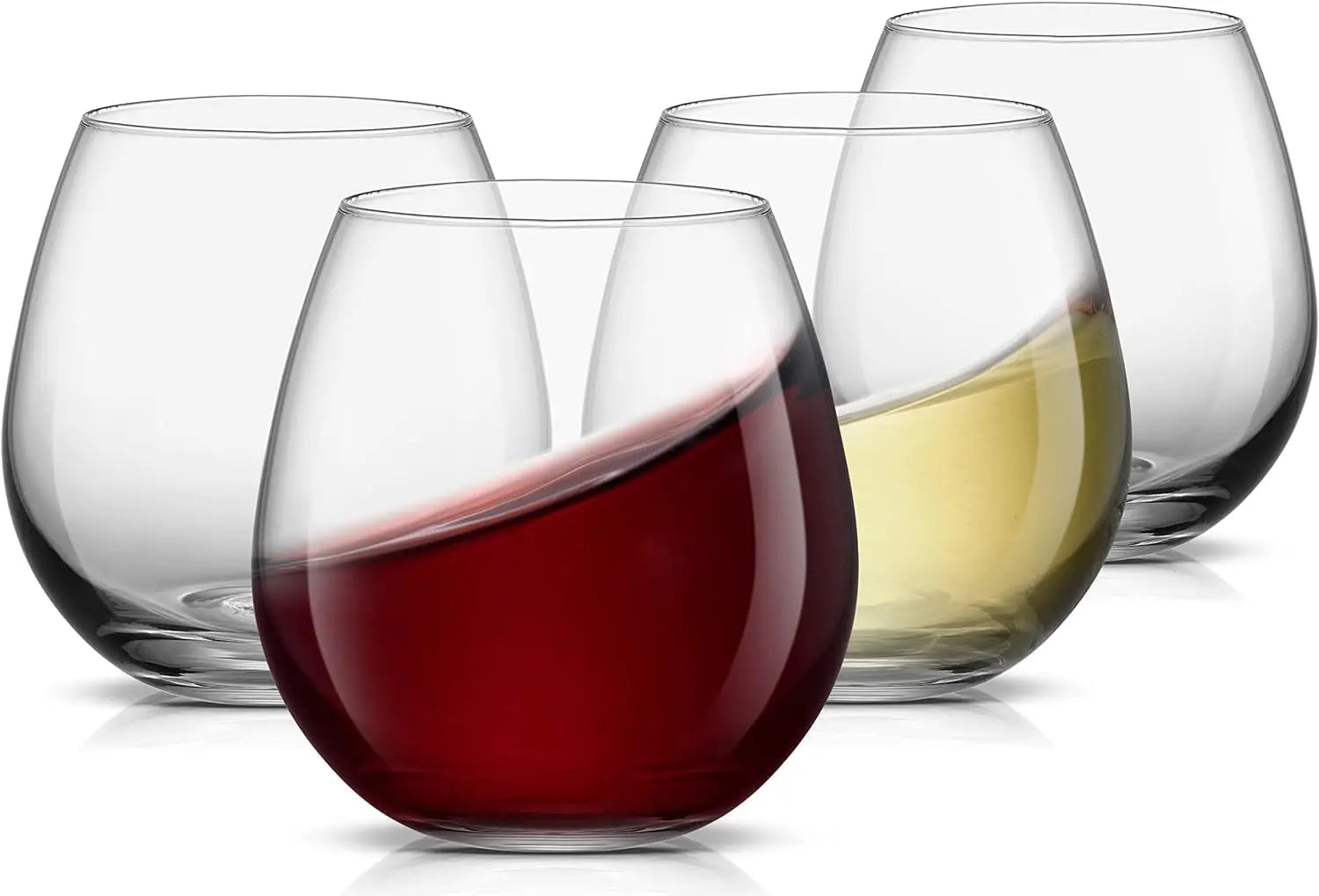 Elegant 15 oz Stemless Wine Glasses Set of 4