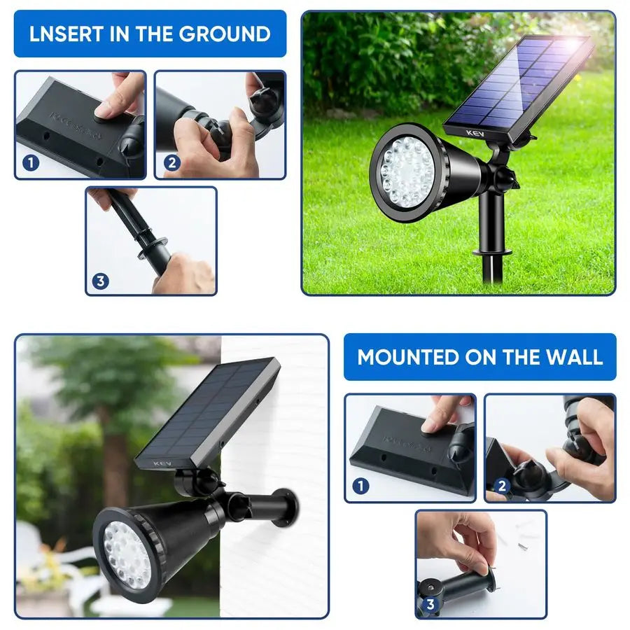 Solar Spot Lights Outdoor,18 LEDs