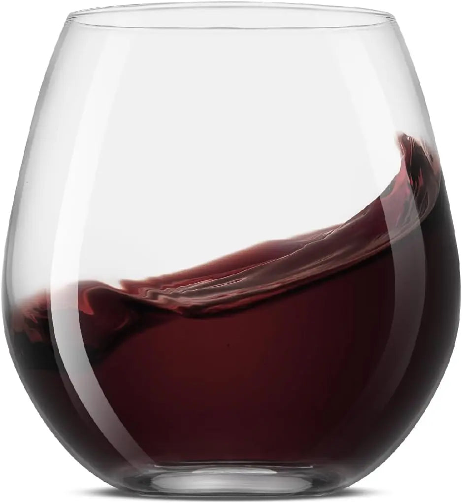 Elegant 15 oz Stemless Wine Glasses Set of 4