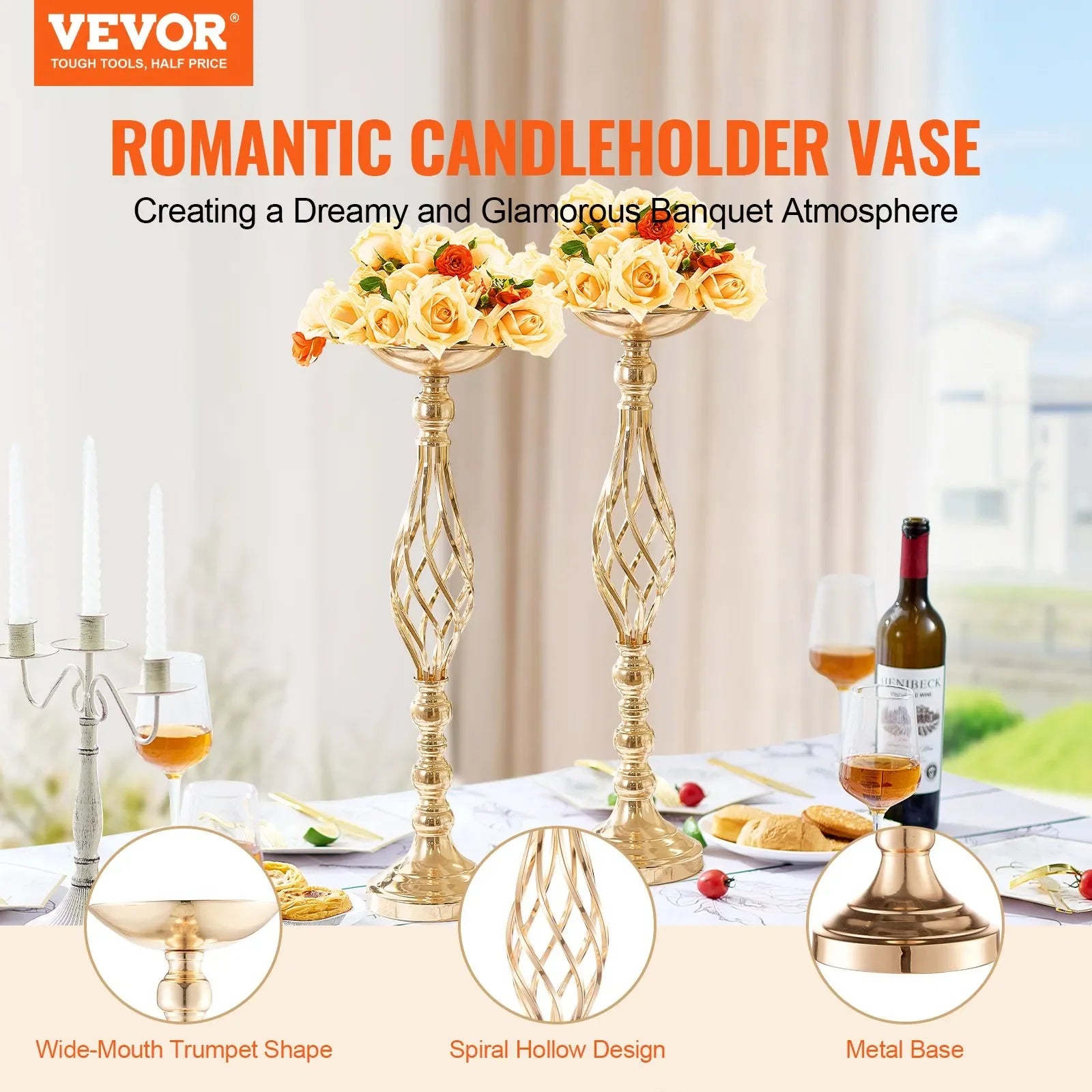 Metal Gold All Occasion vases,